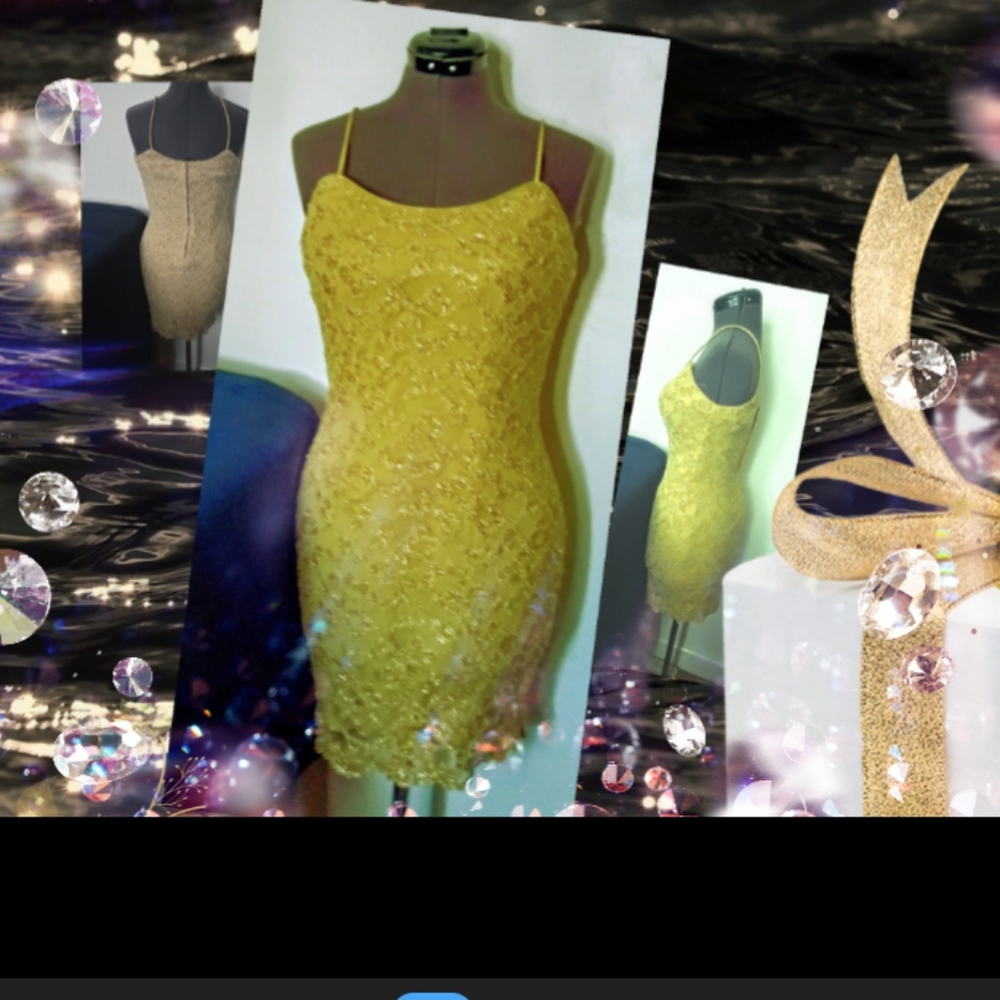 Gold leaf sparkling dress